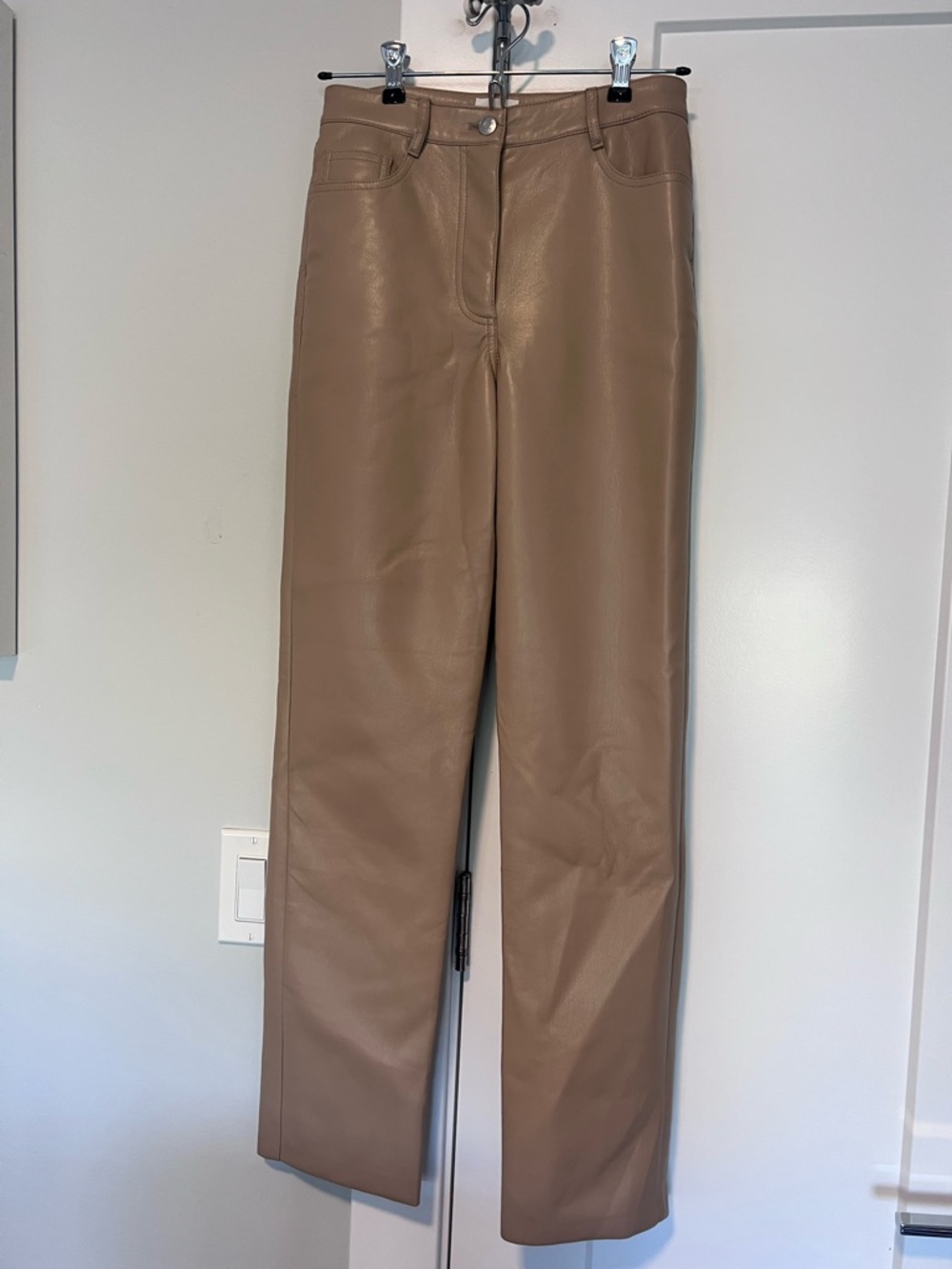 Wilfred Faux Leather Pants - Taupe Beige